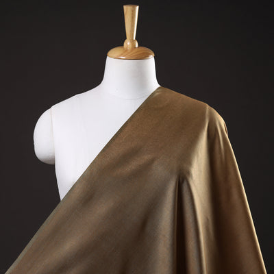 Brown - Handloom Tussar Silk Cotton Fabric from Vidarbha