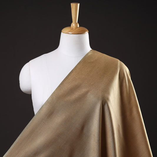 Green - Brown - Vidarbha Tussar Silk Cotton Handloom Fabric