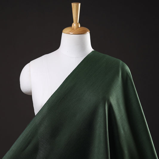 Dark Green - Vidarbha Tussar Silk Cotton Handloom Fabric