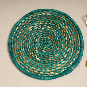 Green - Handcrafted Eco-Friendly Sabai Grass Spiral Mat 06