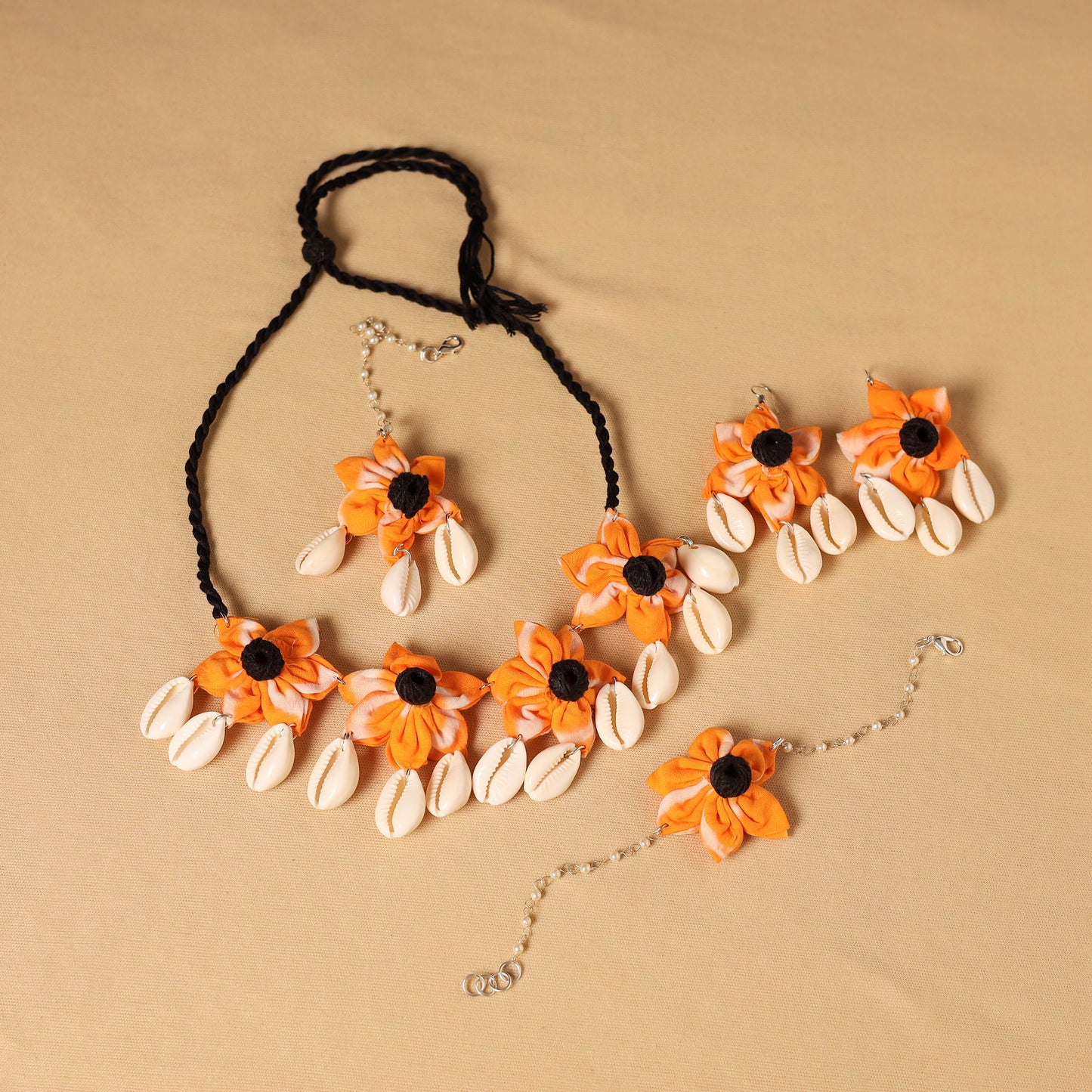 Handmade Fabart Floral Jewellery Set