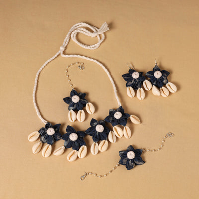 Multicolor - handmade fabart floral jewellery set 06
