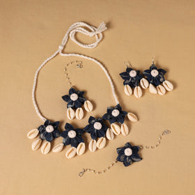 Multicolor - handmade fabart floral jewellery set 06