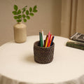 Brown - Handcrafted Eco-Friendly Sabai Grass Pen Stand 01