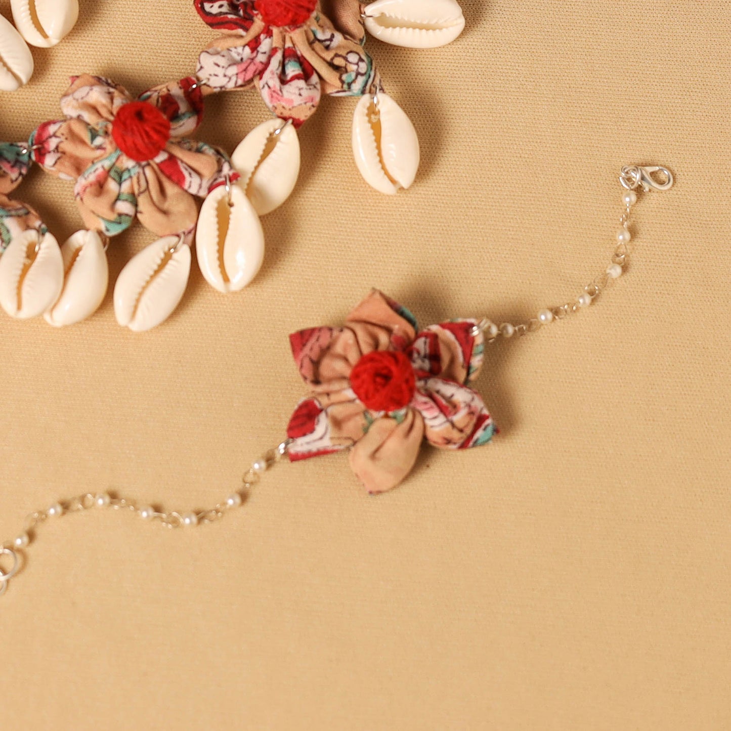 Handmade Fabart Floral Jewellery Set