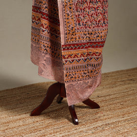 Red - pedana natural dyed cotton kalamkari dupatta 02