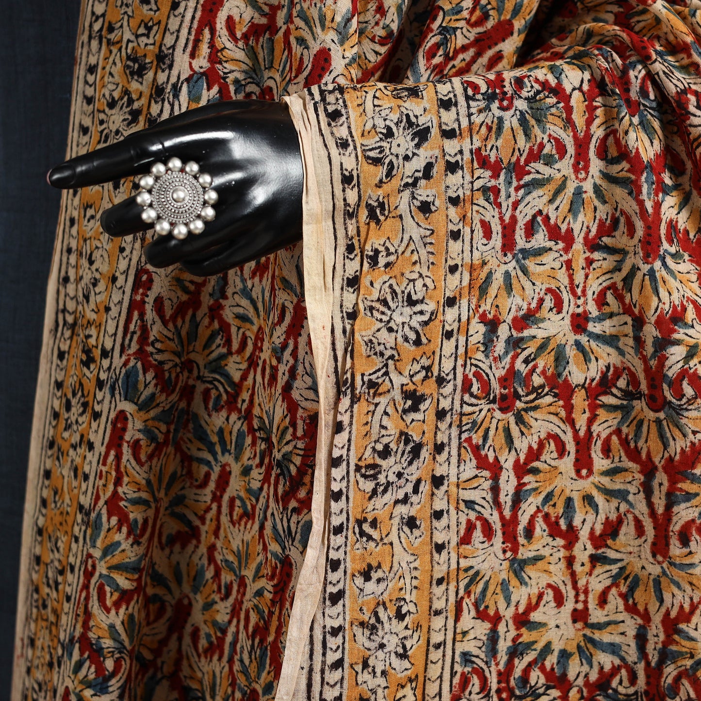 Multicolor - pedana natural dyed cotton kalamkari dupatta