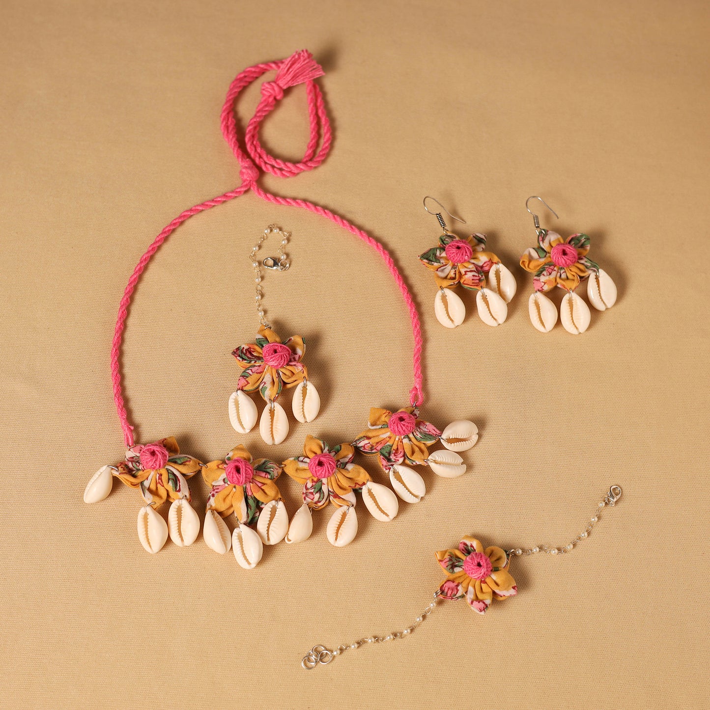 Handmade Fabart Floral Jewellery Set