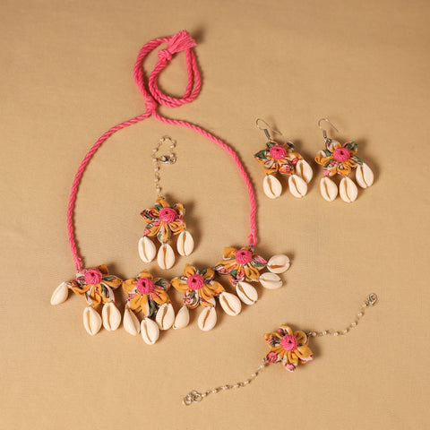 Handmade Fabart Floral Jewellery Set