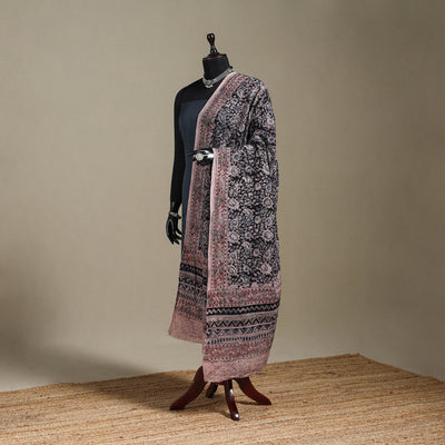 Black - pedana natural dyed cotton kalamkari dupatta 07