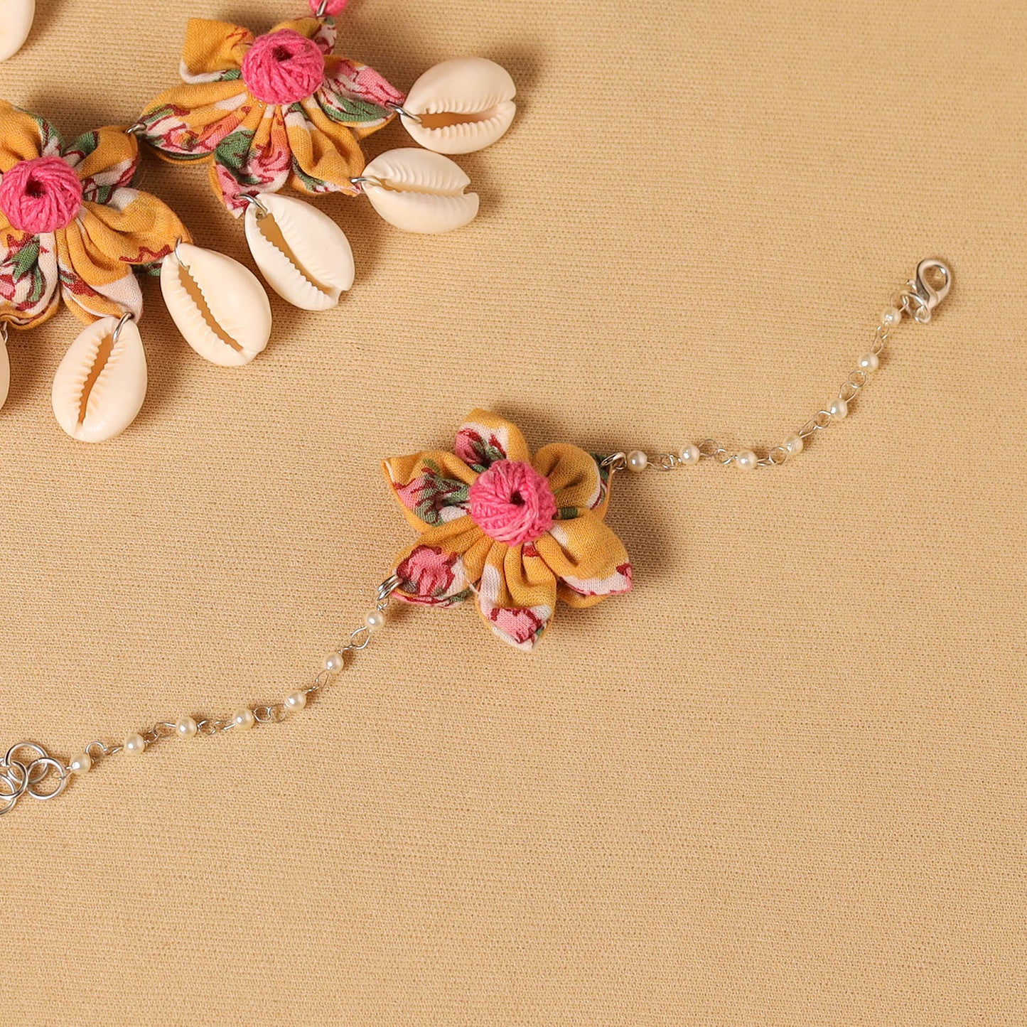 Handmade Fabart Floral Jewellery Set