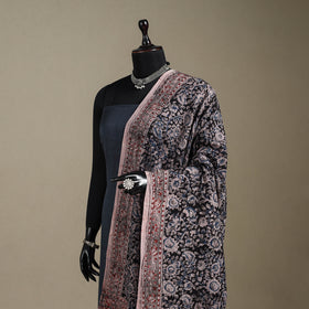 Black - pedana natural dyed cotton kalamkari dupatta 07