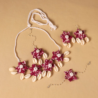 Handmade Fabart Floral Jewellery Set