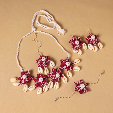 Handmade Fabart Floral Jewellery Set