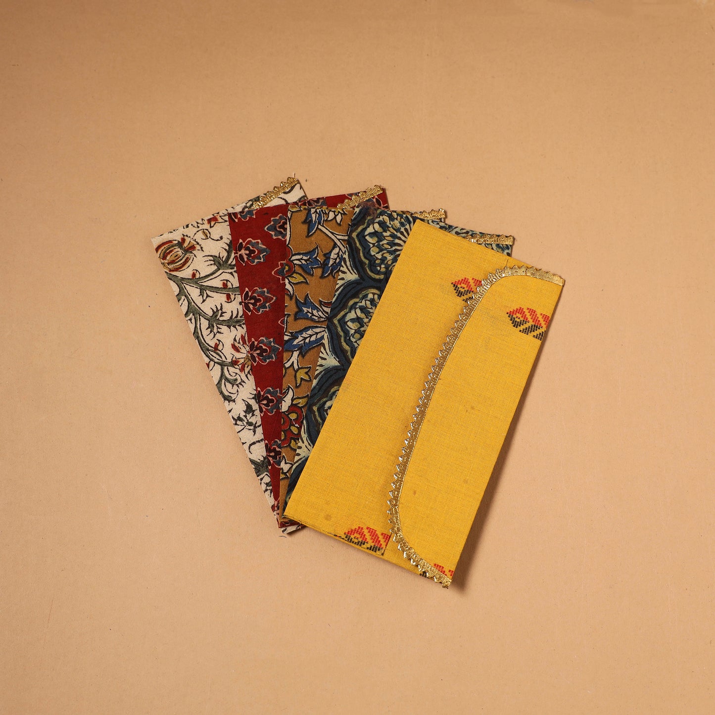 Multicolor - Handmade Fabric Envelopes (Assorted Set of 5) 11