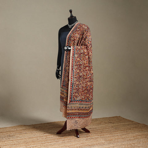 Red - pedana natural dyed cotton kalamkari dupatta 14