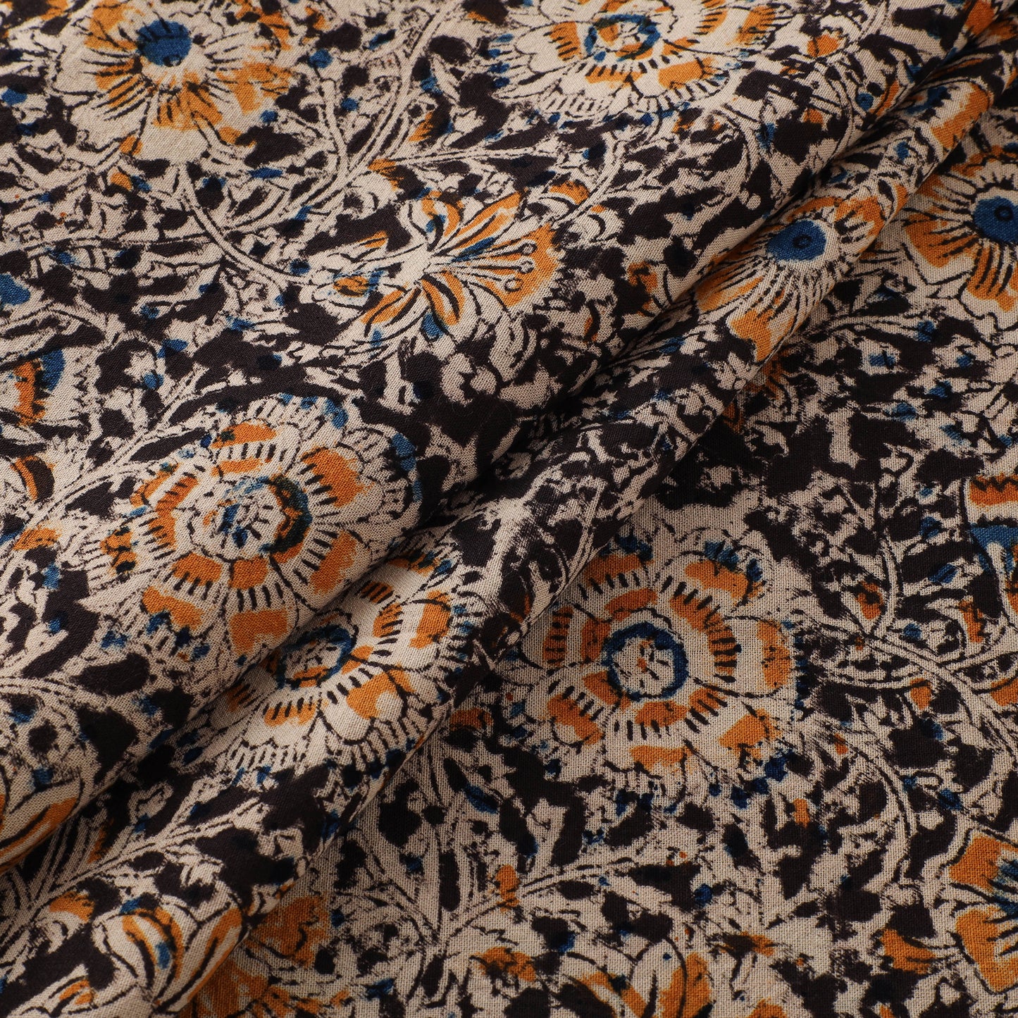Pedana Hand Block Print Natural Dyed Cotton Kalamkari Fabric 02
