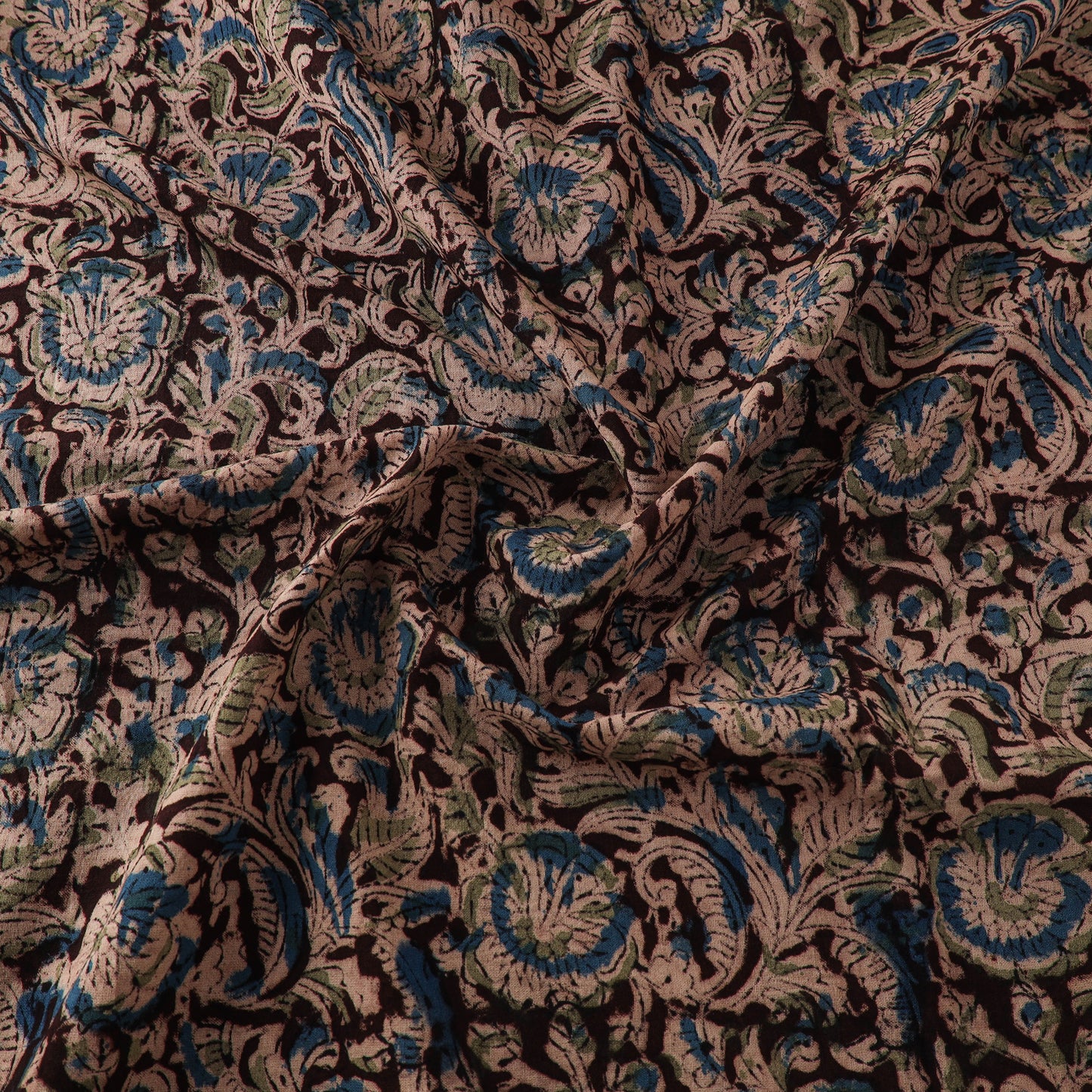 Pedana Hand Block Print Natural Dyed Cotton Kalamkari Fabric 03