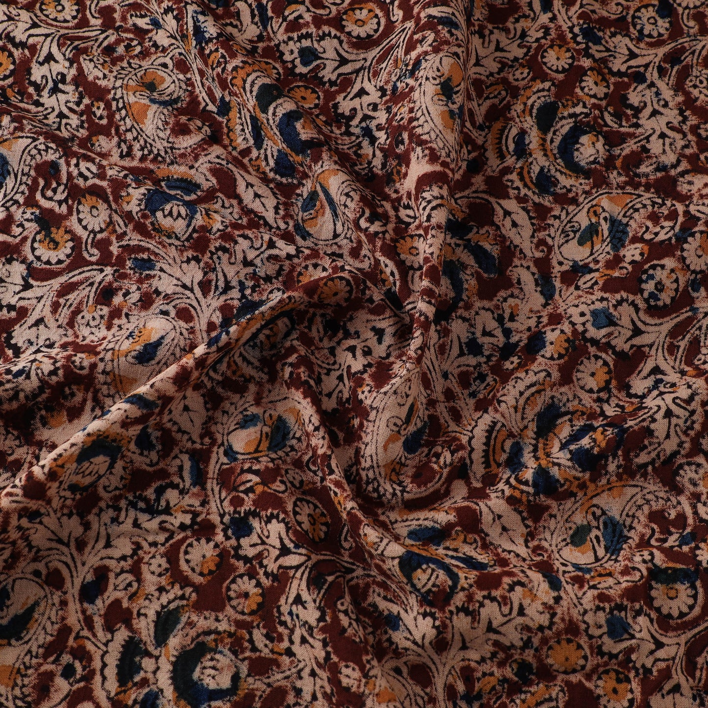 Pedana Hand Block Print Natural Dyed Cotton Kalamkari Fabric 04