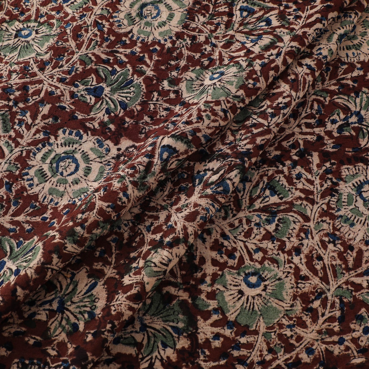 Pedana Hand Block Print Natural Dyed Cotton Kalamkari Fabric 05