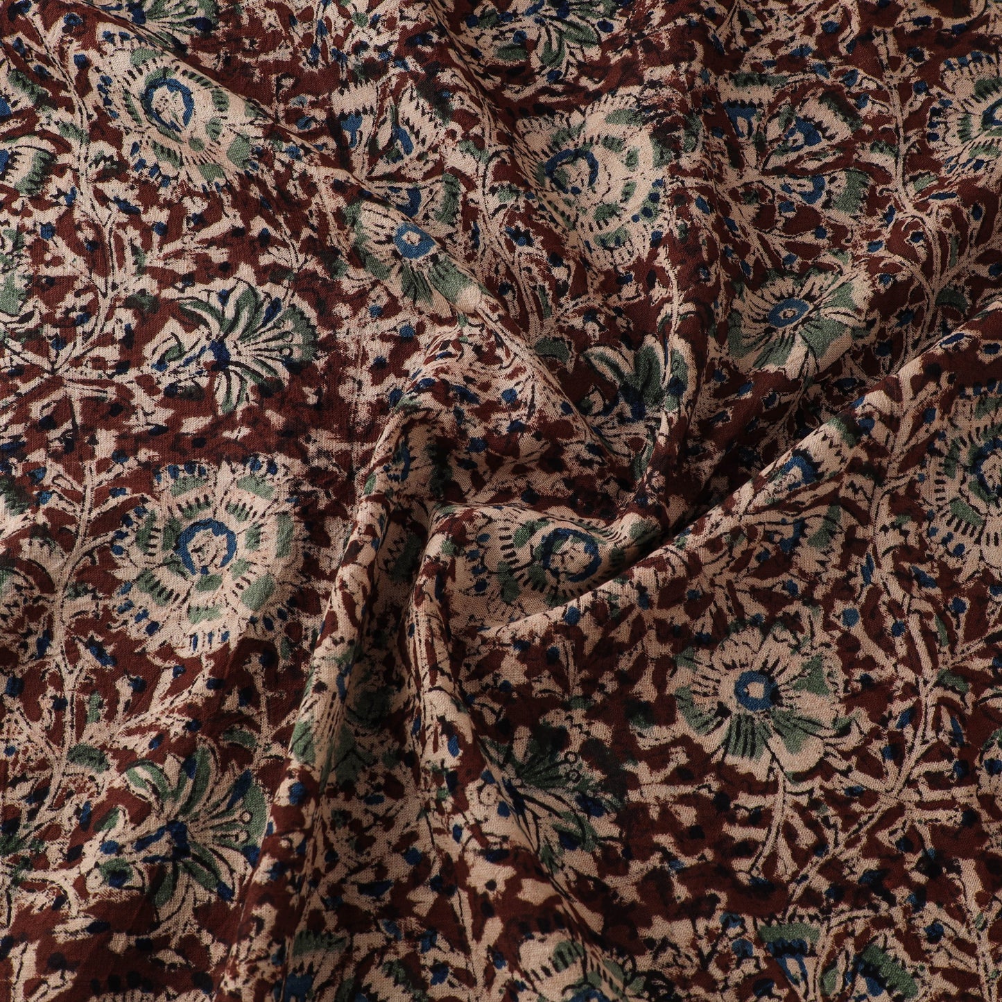 Pedana Hand Block Print Natural Dyed Cotton Kalamkari Fabric 05