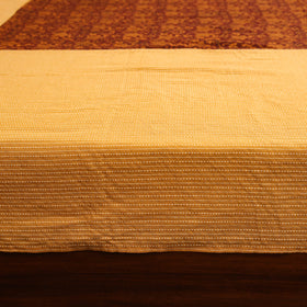 Yellow - kantha stitch with bagh patch cotton bedsheet set