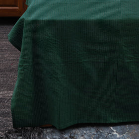 Green Kantha Stitch with Kalamkari Patch Cotton Bedsheet Set