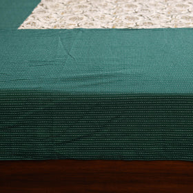 Green Kantha Stitch with Kalamkari Patch Cotton Bedsheet Set