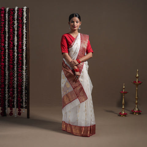 Durga Pooja Special - Traditional Handloom Chanderi Silk Saree 06