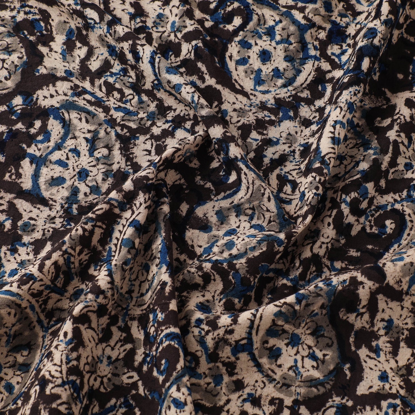 Pedana Hand Block Print Natural Dyed Cotton Kalamkari Fabric 10