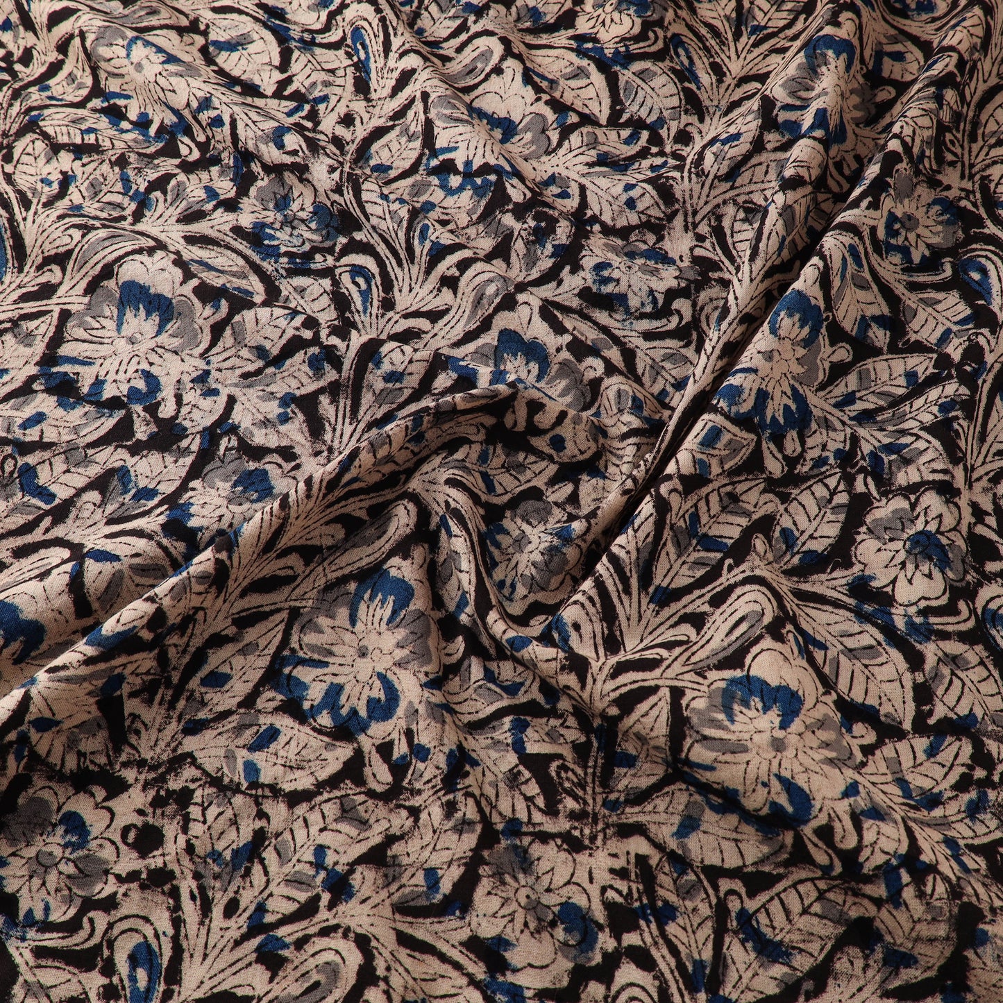 Pedana Hand Block Print Natural Dyed Cotton Kalamkari Fabric 12