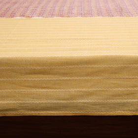 Beige Jacquard with Sanganeri Patch Cotton Bedsheet Set