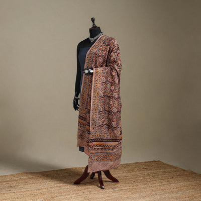Maroon - pedana natural dyed cotton kalamkari dupatta 27