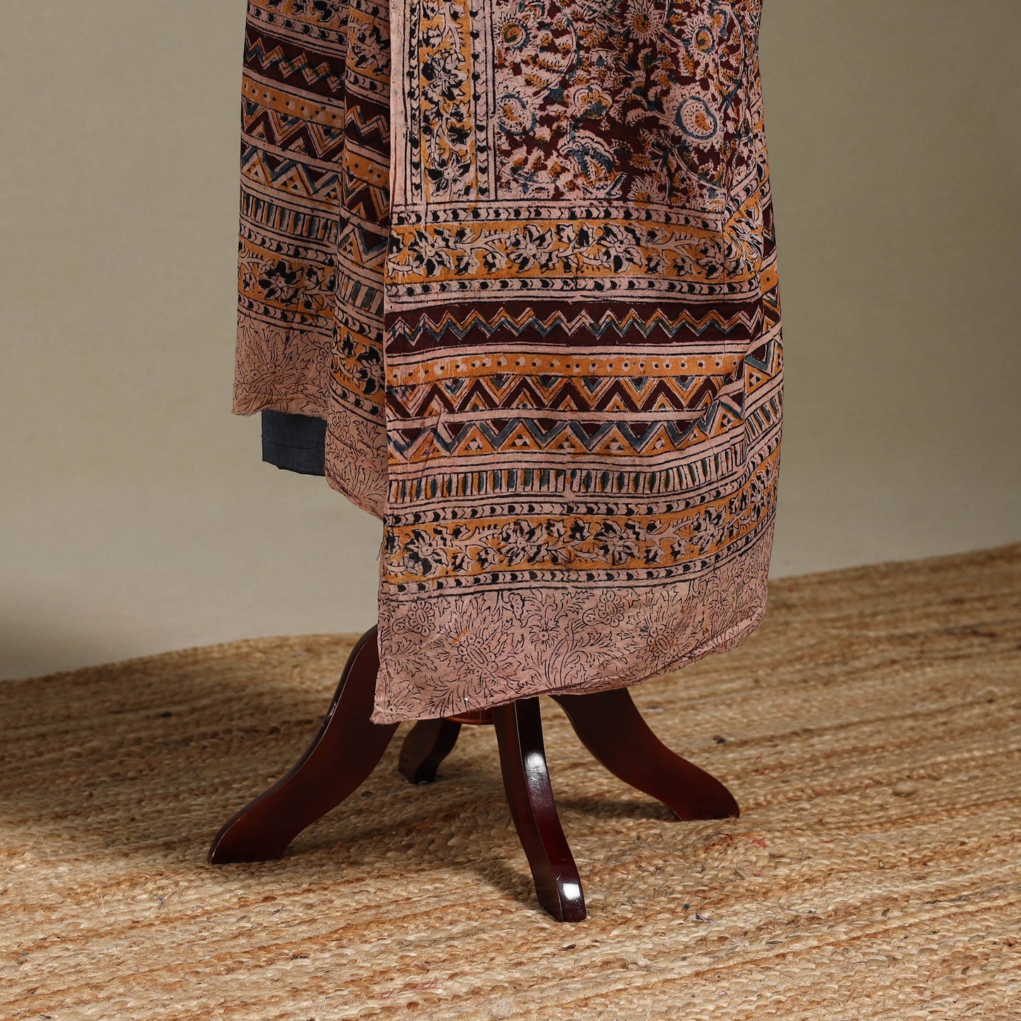 Maroon - pedana natural dyed cotton kalamkari dupatta 27