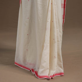 White - handloom cotton burdwan jamdani saree 01