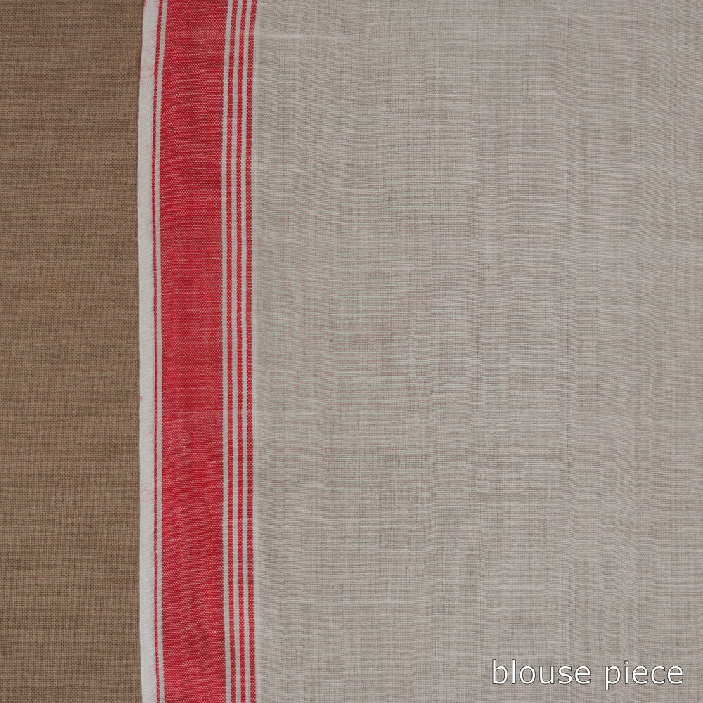 White - Durga Pooja Special - Handloom Cotton Burdwan Jamdani Saree 01