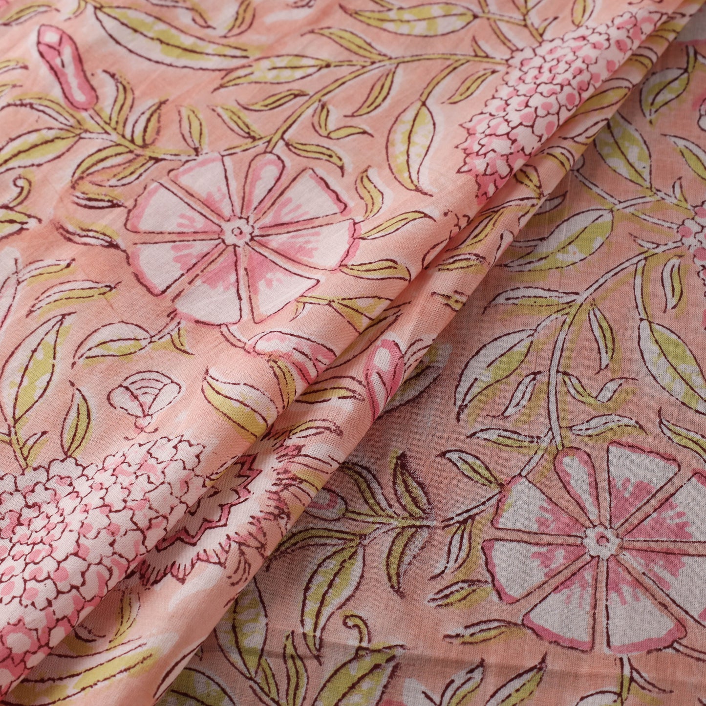 Sanganeri Hand Block Print Cotton Fabric 02