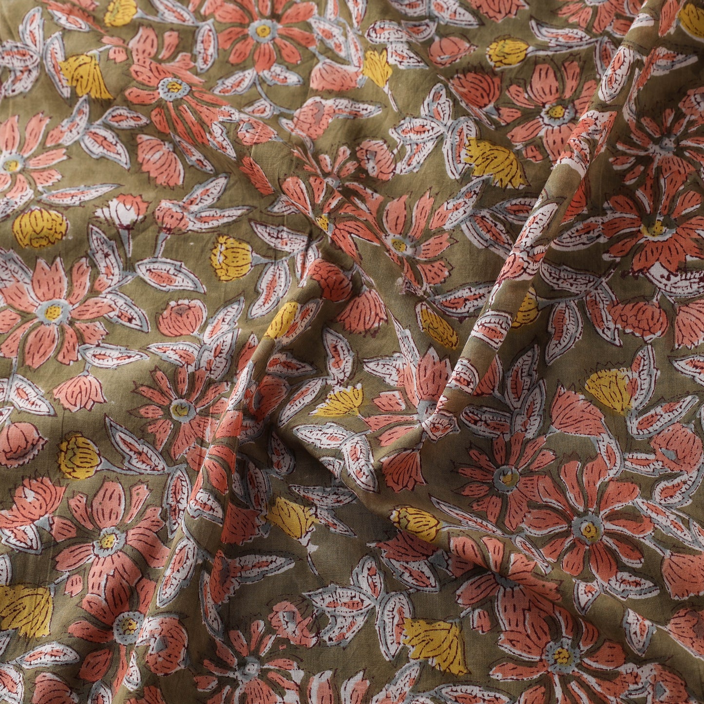 Sanganeri Hand Block Print Cotton Fabric 04