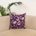 Purple - Block Print Sanganeri Cushion Cover 01