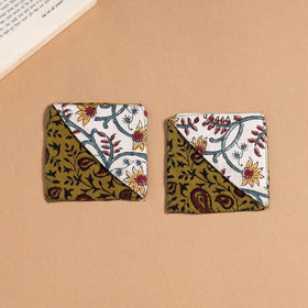 Multicolor - handmade cotton fabric corner bookmark (set