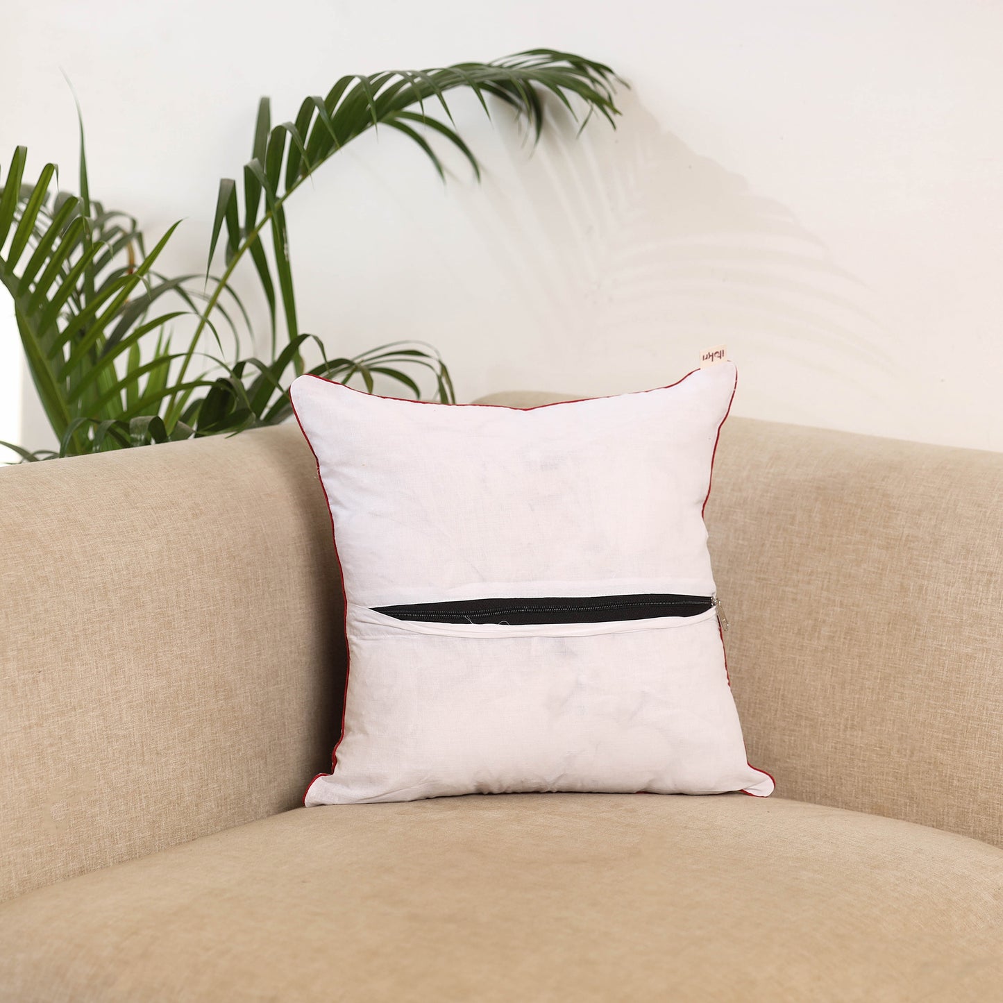 Multicolor - Block Print Sanganeri Cushion Cover 04