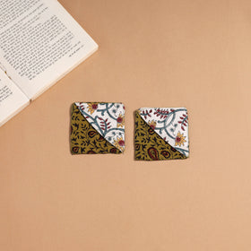 Multicolor - handmade cotton fabric corner bookmark (set