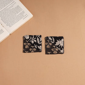 Black - handmade cotton fabric corner bookmark (set of 2)