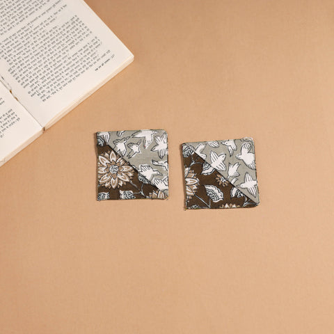 Multicolor - handmade cotton fabric corner bookmark (set