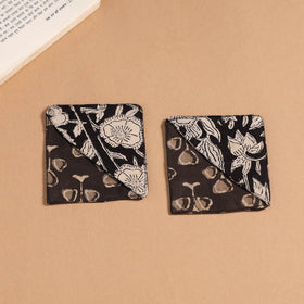 Black - handmade cotton fabric corner bookmark (set of 2)