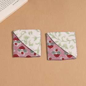 Multicolor - handmade cotton fabric corner bookmark (set