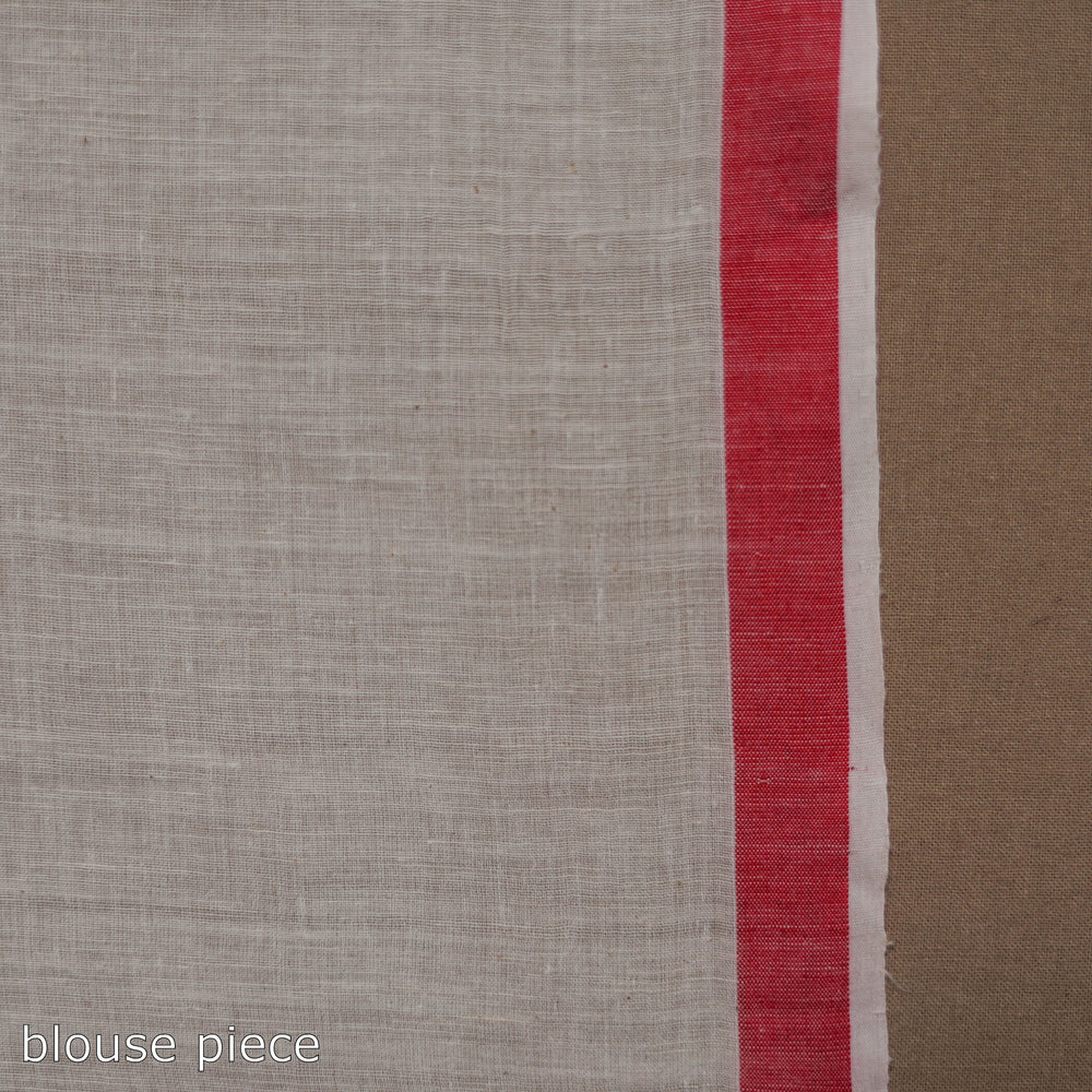 White - Durga Pooja Special - Handloom Cotton Phulia Jamdani Saree 15