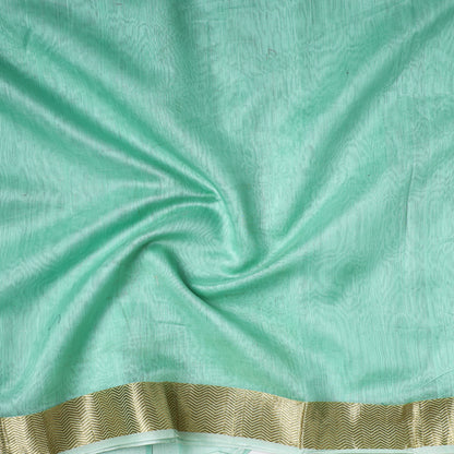 Green - Traditional Chanderi Silk Handloom Precut Fabric
