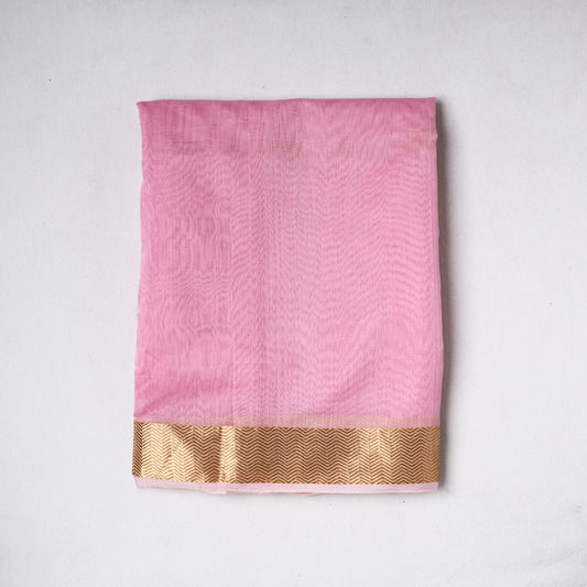 Pink - Traditional Chanderi Silk Handloom Precut Fabric