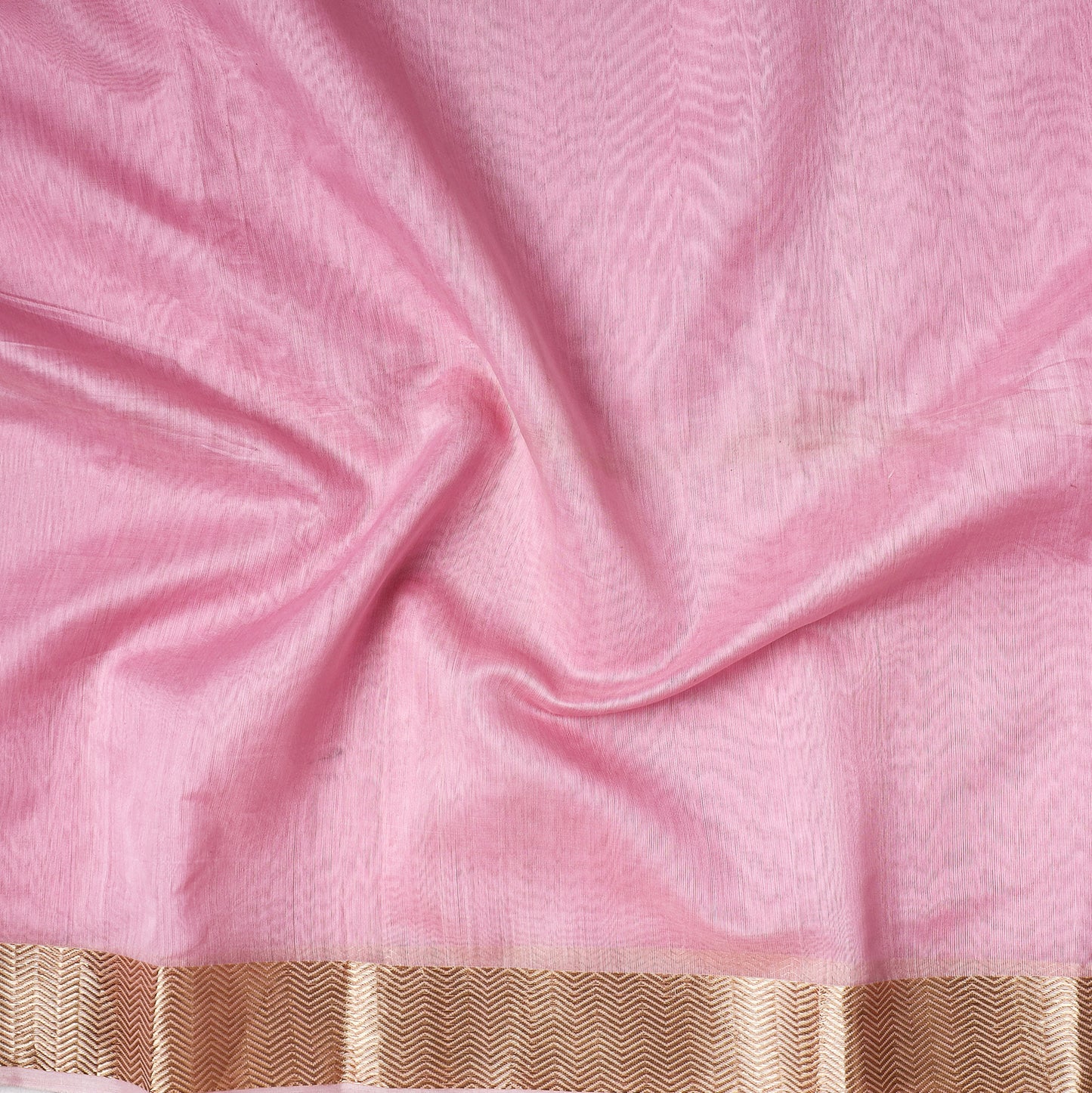 Pink - Traditional Chanderi Silk Handloom Precut Fabric